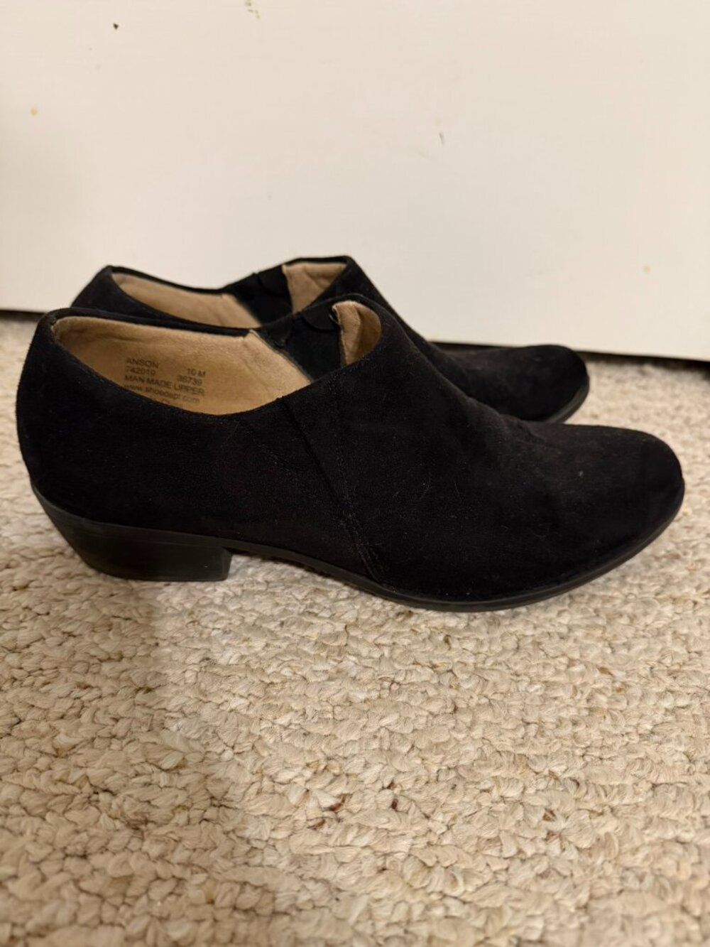 Black Fauz Suede Slip-On Booties